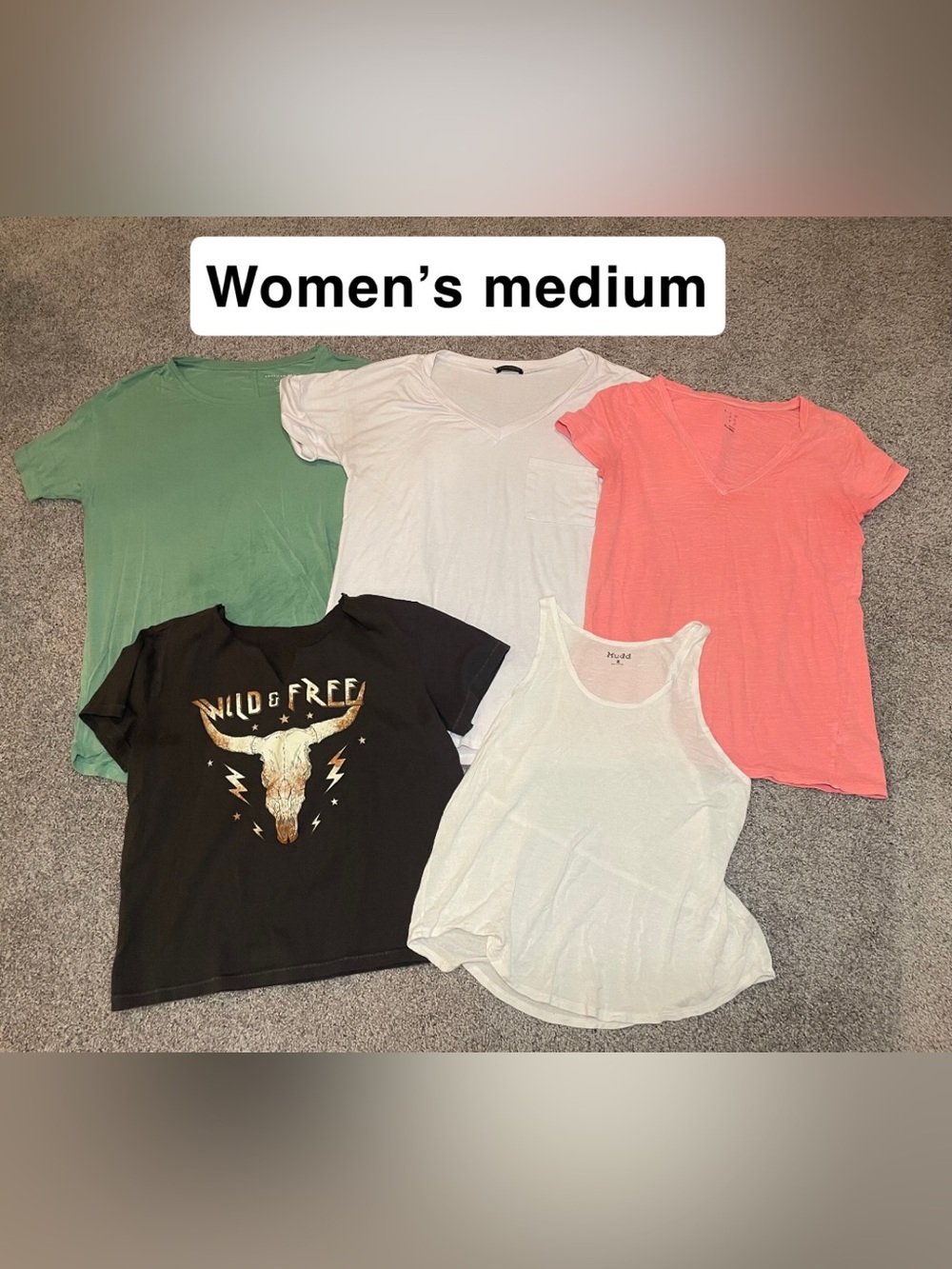 Women's Tee Bundle - Green, White, Coral, Black